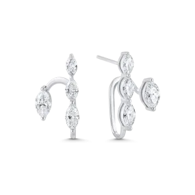 1.17 TCW Round Moissanite Diamond Ear Jacket Earrings