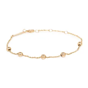 14k 5 Sliding Gold Bead Bracelet - SALE