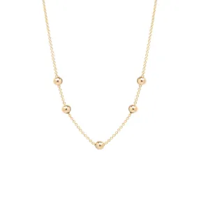 14k 5 Sliding Gold Bead Necklace - SALE