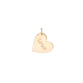 14k LOVE Medium Heart Charm Pendant