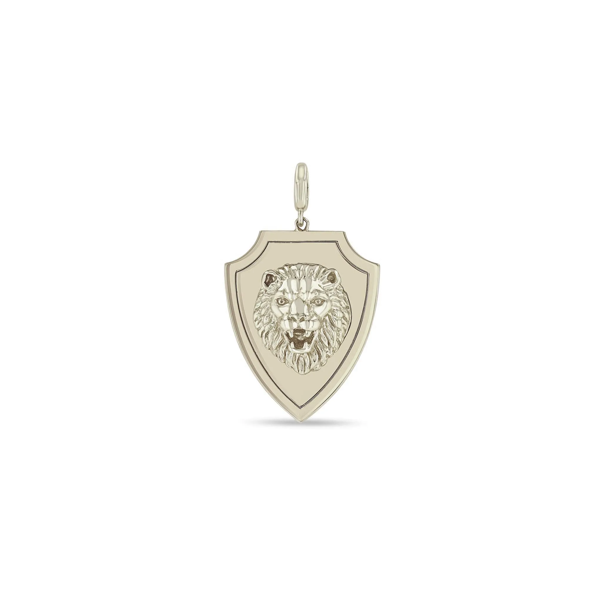 14k Single Lion Head Shield Pendant