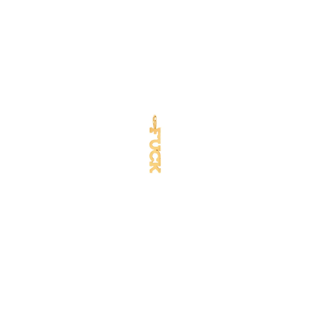 14k tiny FUCK charm pendant