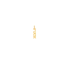 14k tiny FUCK charm pendant