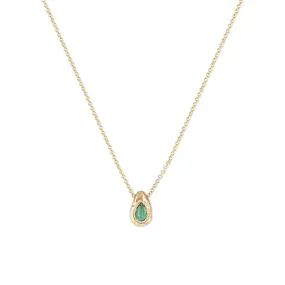 18K Teardrop Slider Necklace in Emerald