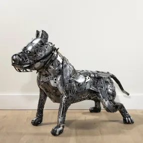 28 Pitbull Dog Inspired Recycled Metal Art Sculpture