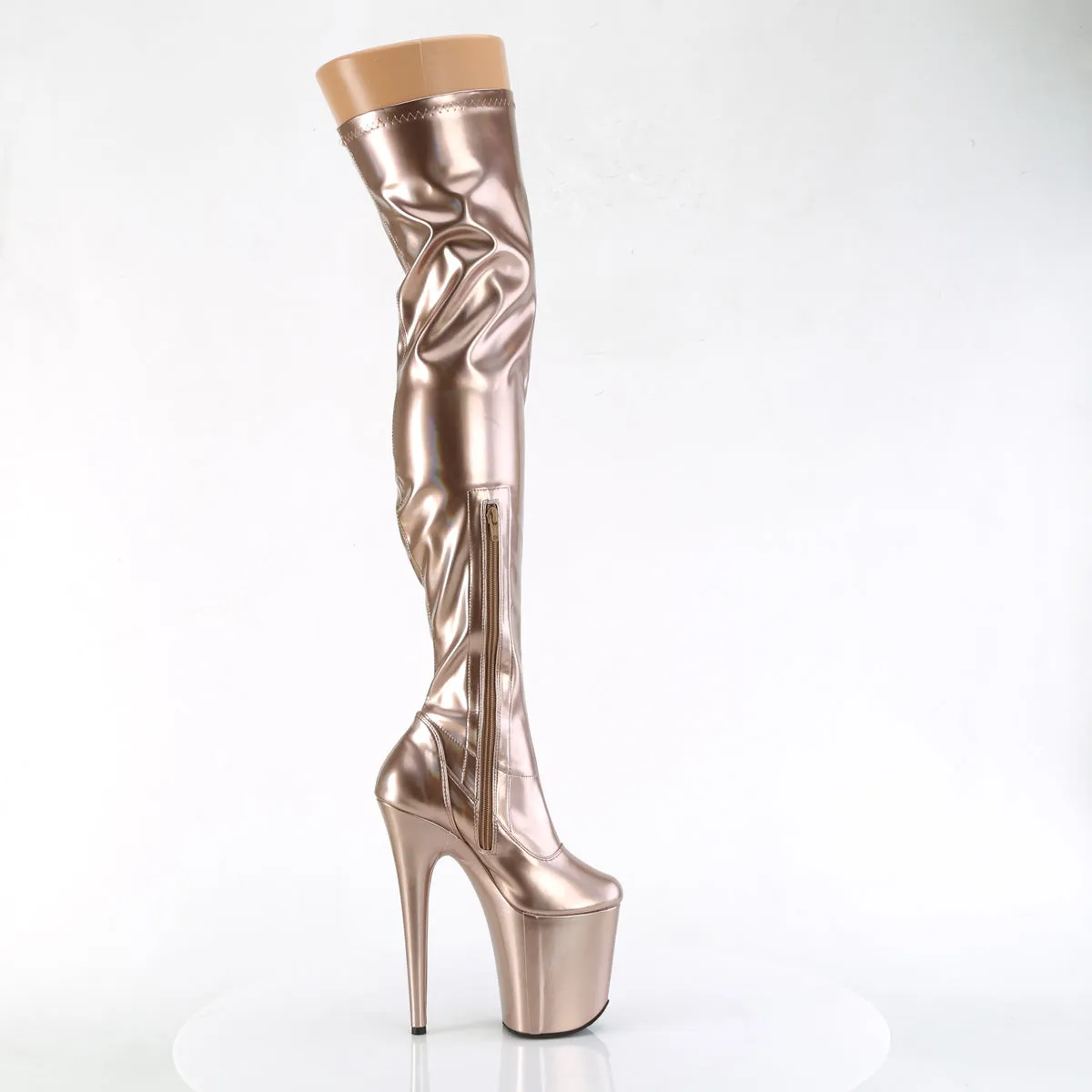 8 Inch Heel FLAMINGO-3000HWR Rose Gold Holo