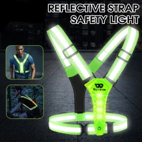 Adjustable Safety Reflective Vest Night Running Light Cycling Vest Safety Warning USB Rechargeable Bike LED Vest