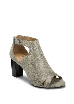 Aerosoles Bone Snake Cutout Suede Comfortable Peep Toe Block Heel Bootie