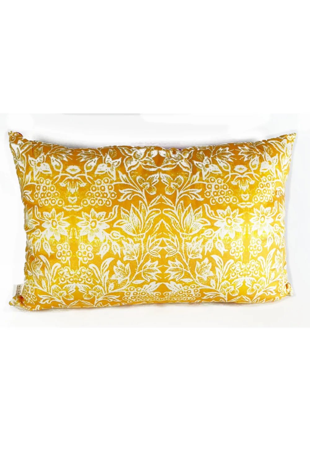 ANNA CHANDLER VELVET RECTANGLE CUSHION SAFFRON BIRDS