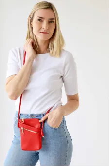 Archer House Long Cross Body Bag - Red