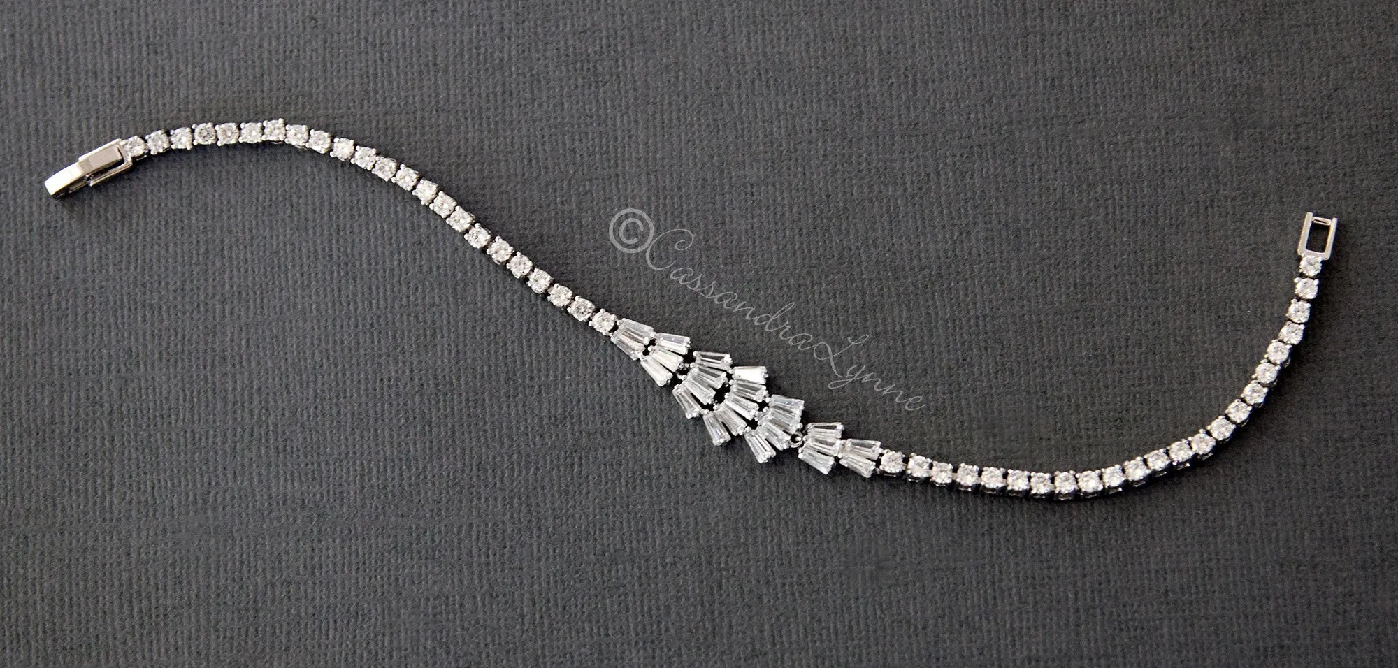 Baguette CZ Wedding Bracelet