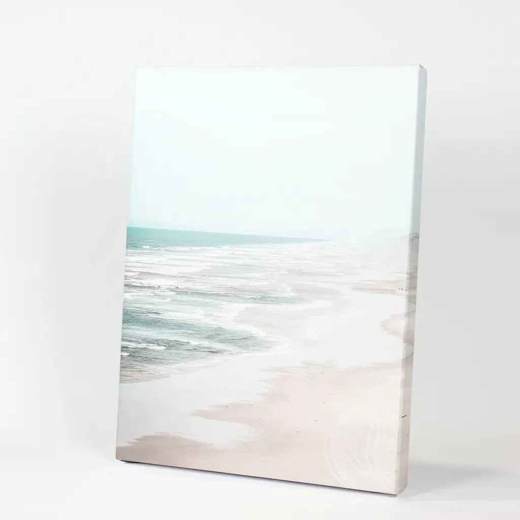 Beige Coastal Beach Wall Art Print. Ocean Waves