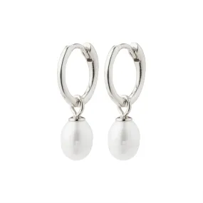 Berthe Silver Plated Freshwater Pearl Hoops