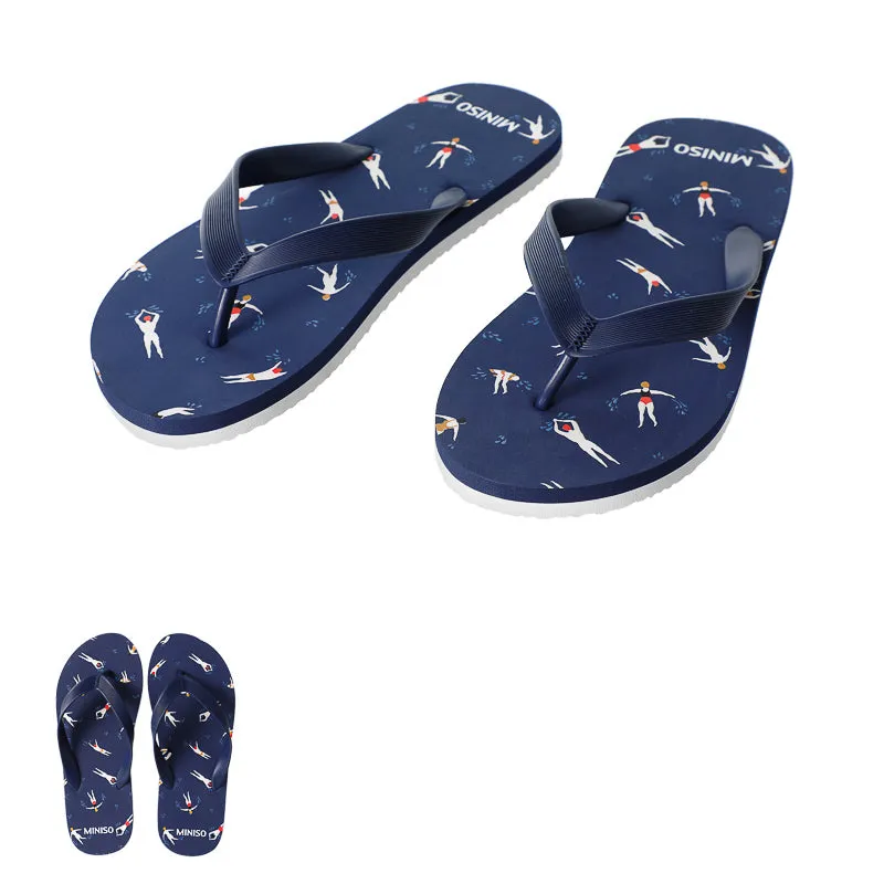 (Blue, 41) Surf Holiday Series Men's Flip Flops