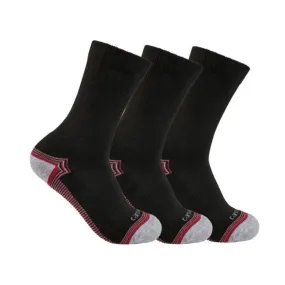 Carhartt Women's Force Midweight Crew 3 Pack Socks - Black