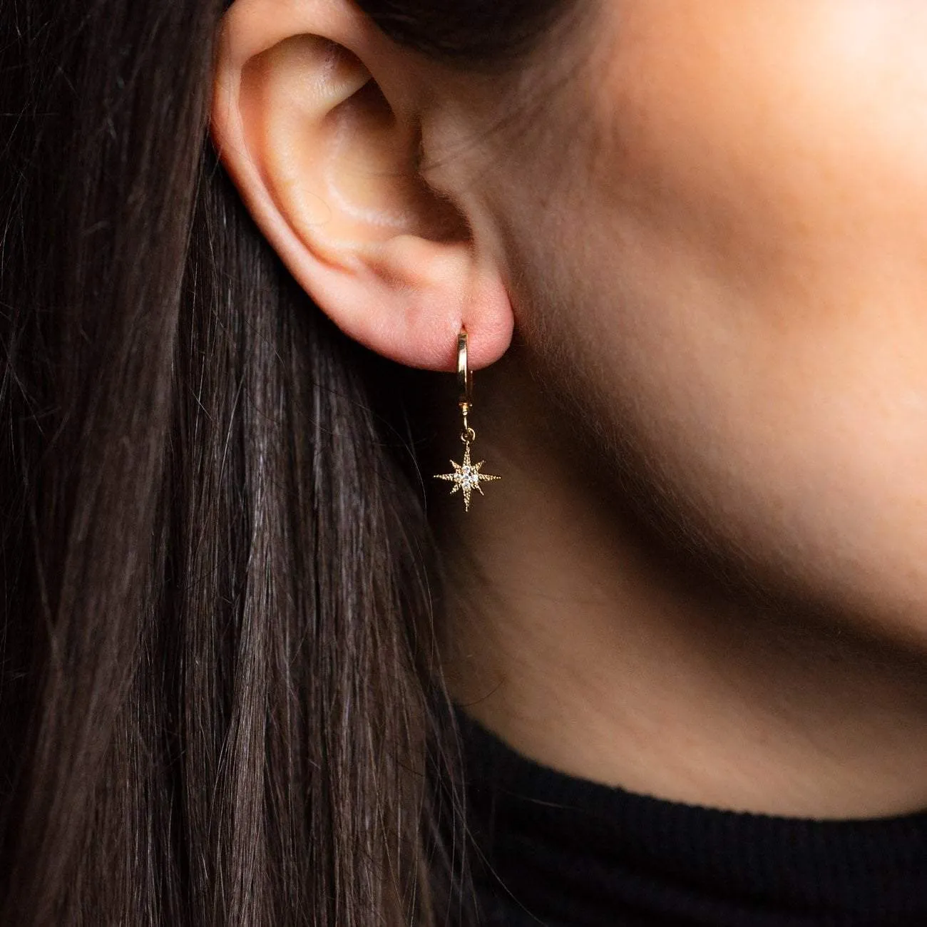 Chloe Star and Moon Hoop Earrings