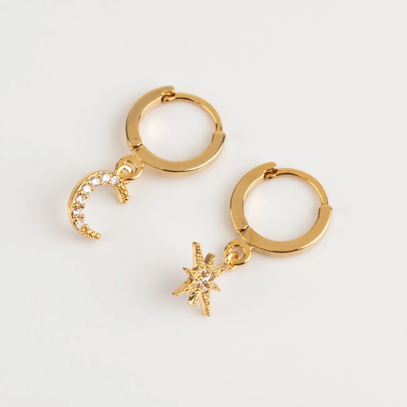 Chloe Star and Moon Hoop Earrings