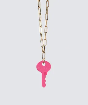 Color Dainty Key Gold Brooklyn Chain Necklace