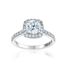 Cushion Diamond with Halo Engagement Ring