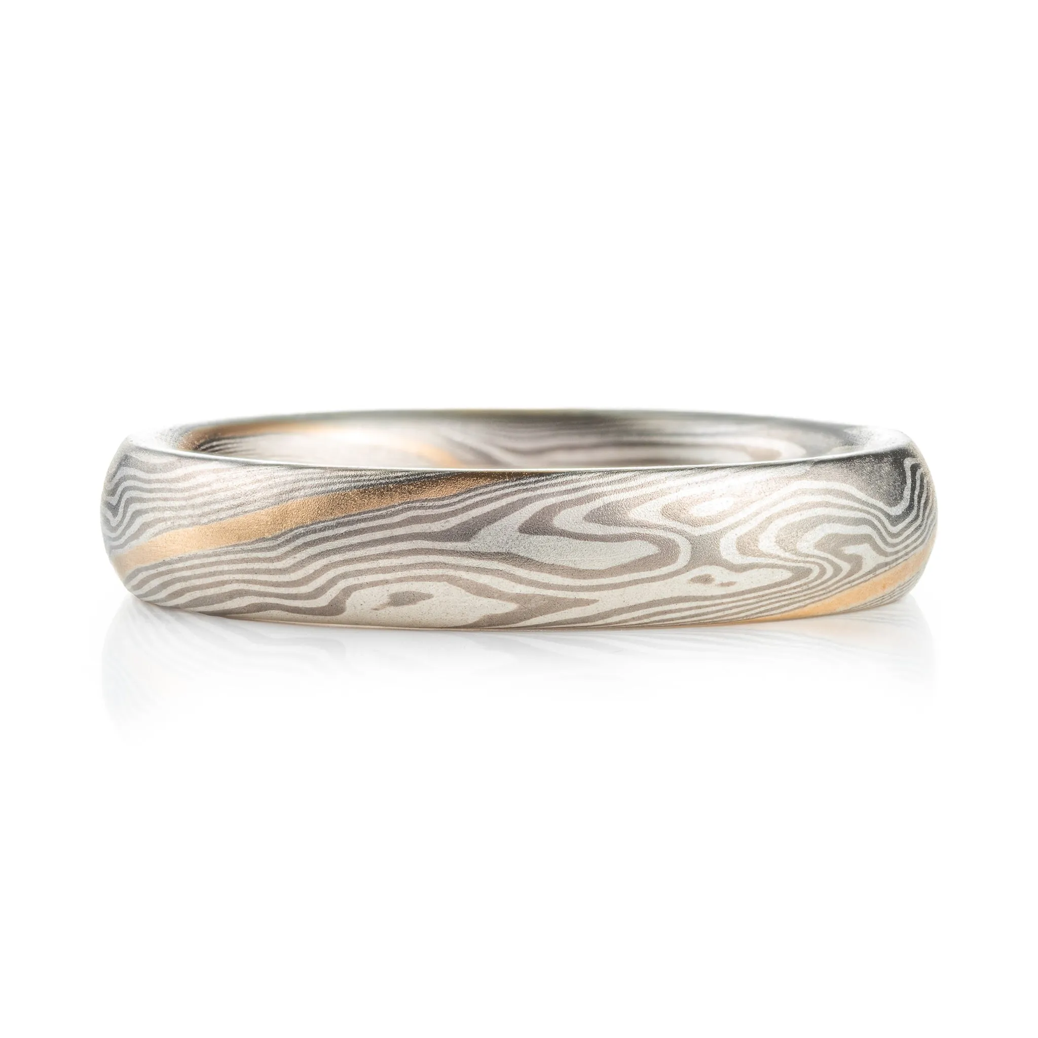 Dainty Gold Stratum Mokume Ring