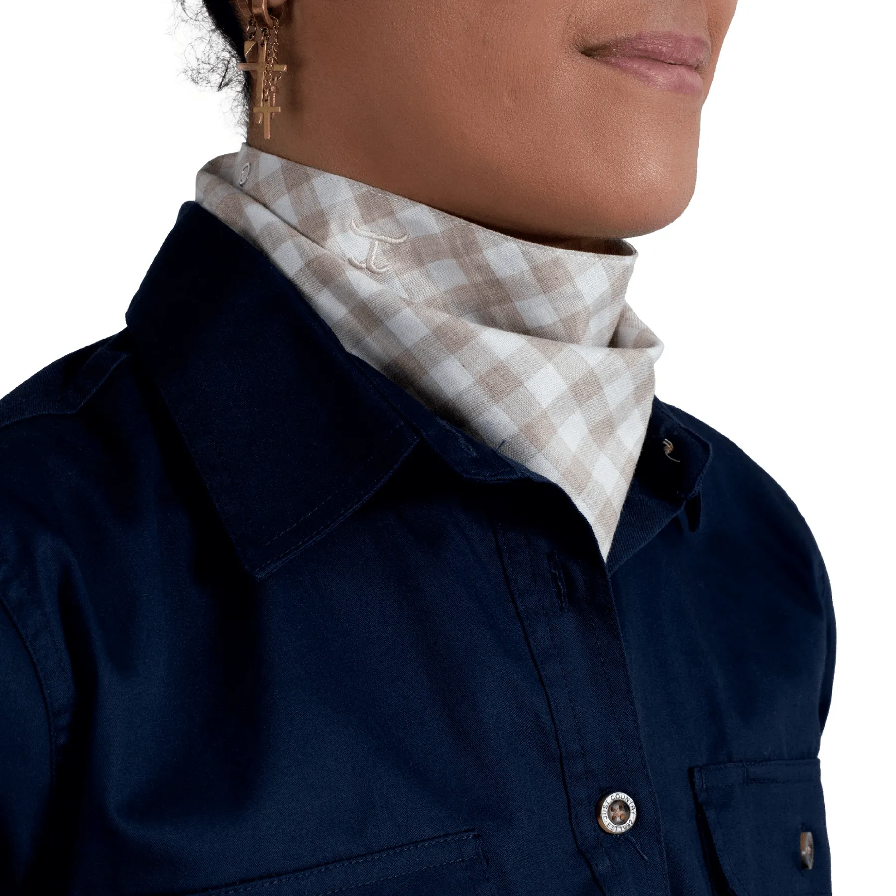 Just Country Carlee Double sided Scarf Fawn/grey Check