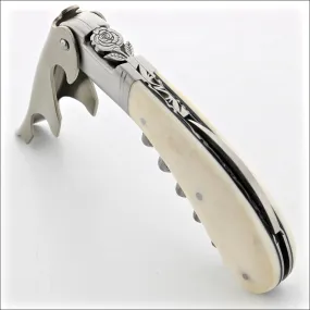 Laguiole Magnum Corkscrew Deco Rose - Cattle Bone