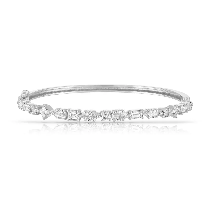 Large Multishape Diamond Tennis Bangle