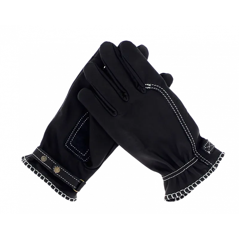 Leather Gloves, CE motorcycle approved, Black