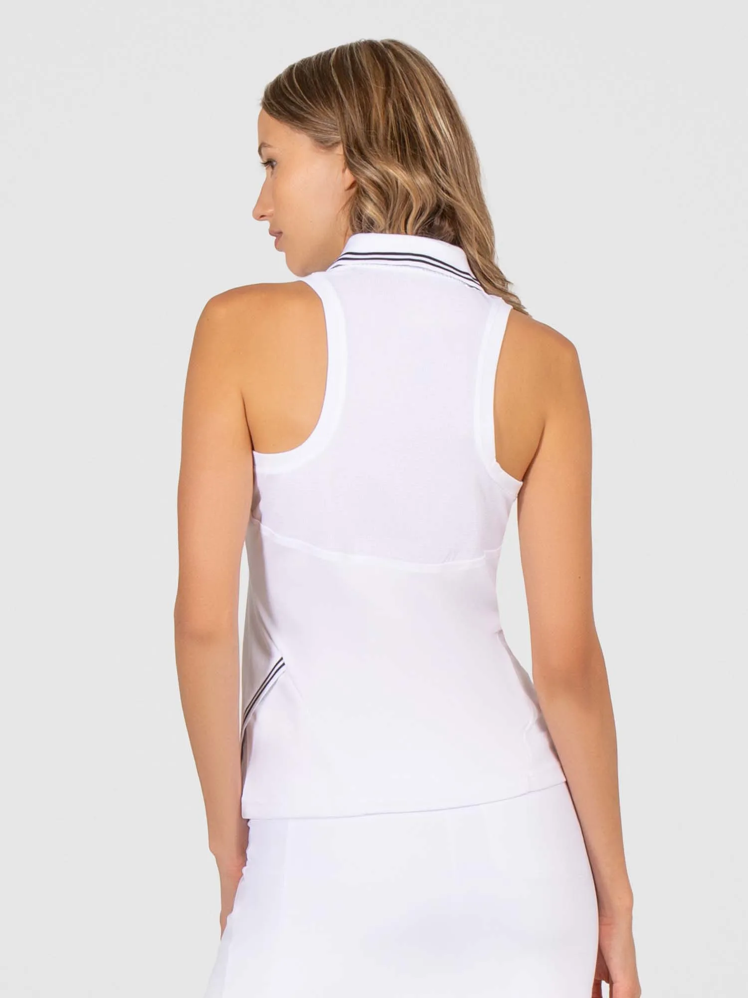 Lilian Polo Tank - White/Black