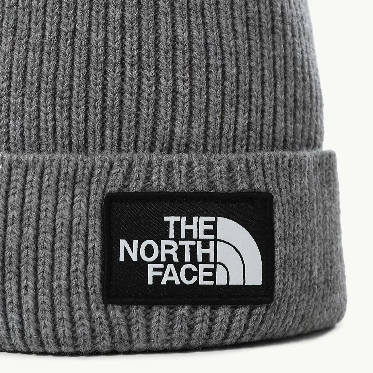 Logo Box Cuffed Beanie - TNF Medium Grey Heather