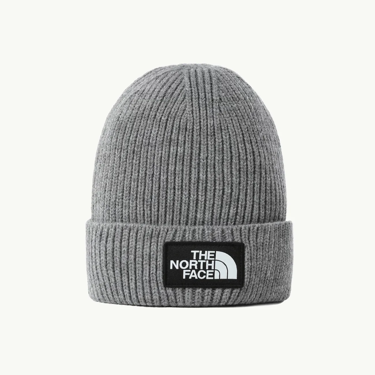 Logo Box Cuffed Beanie - TNF Medium Grey Heather