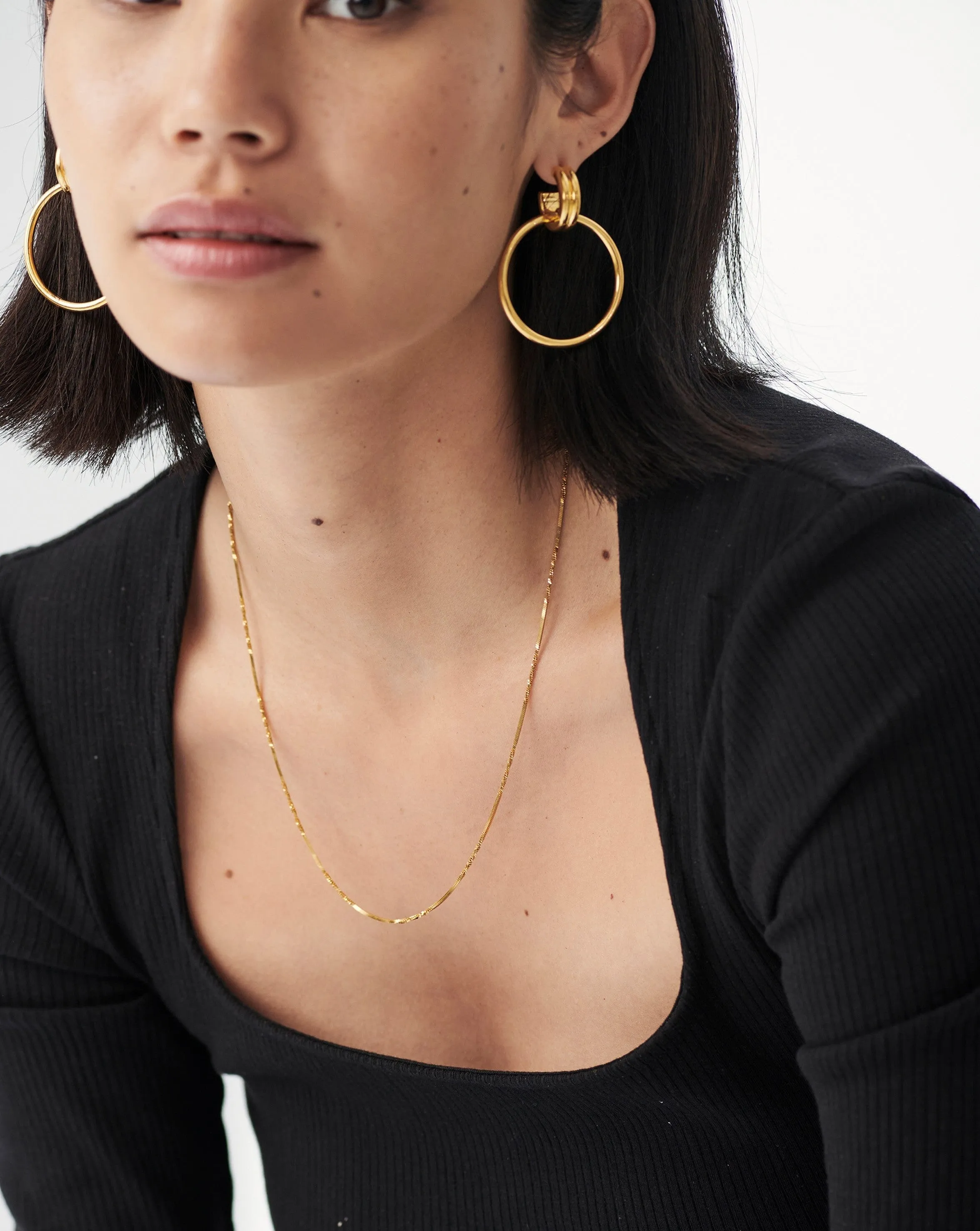 Long Isa Twisted Chain Necklace | 18ct Gold Plated Vermeil