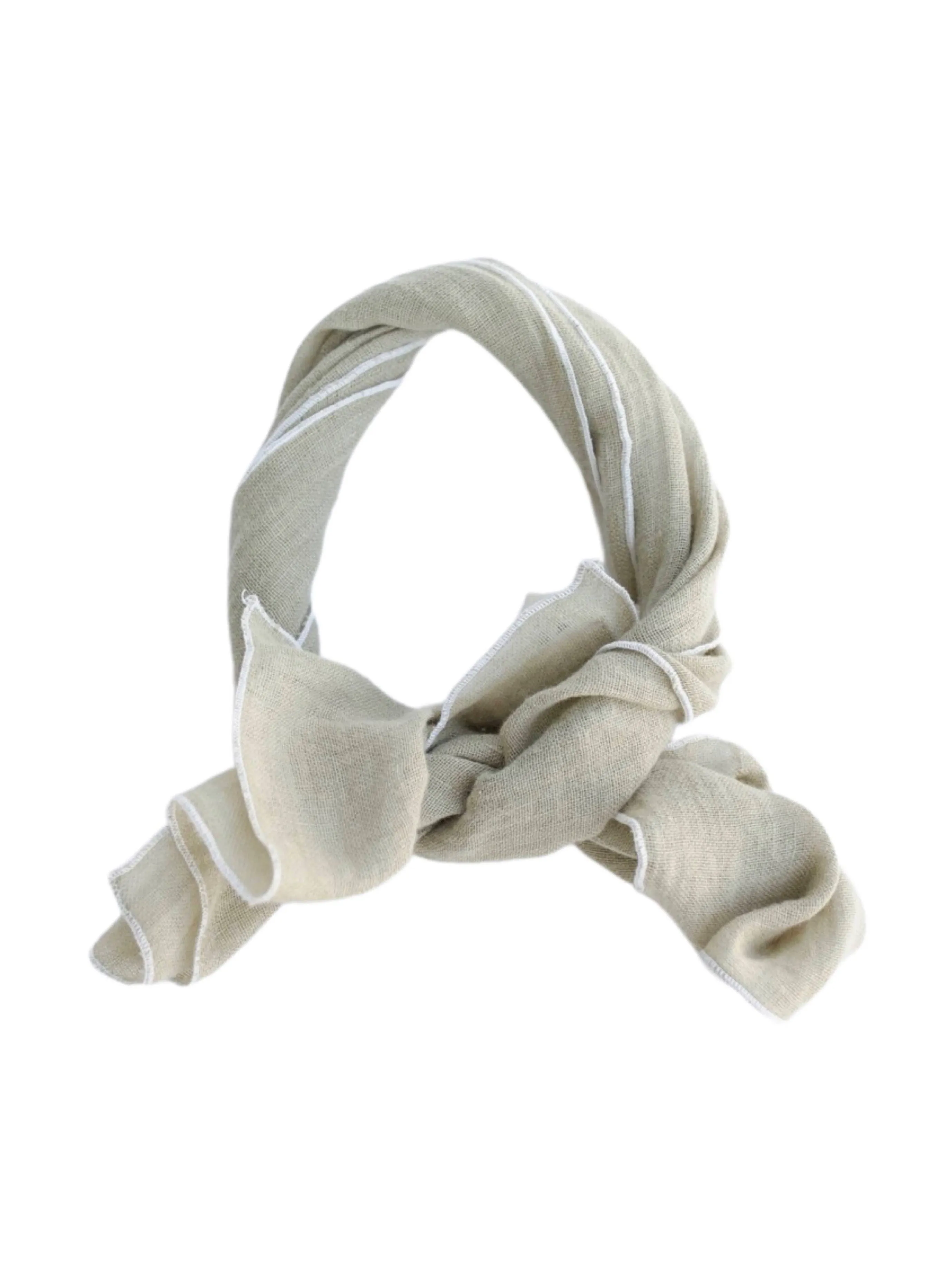 LORETTA SCARF | DRIED HERB WITH OFF WHITE STITCH