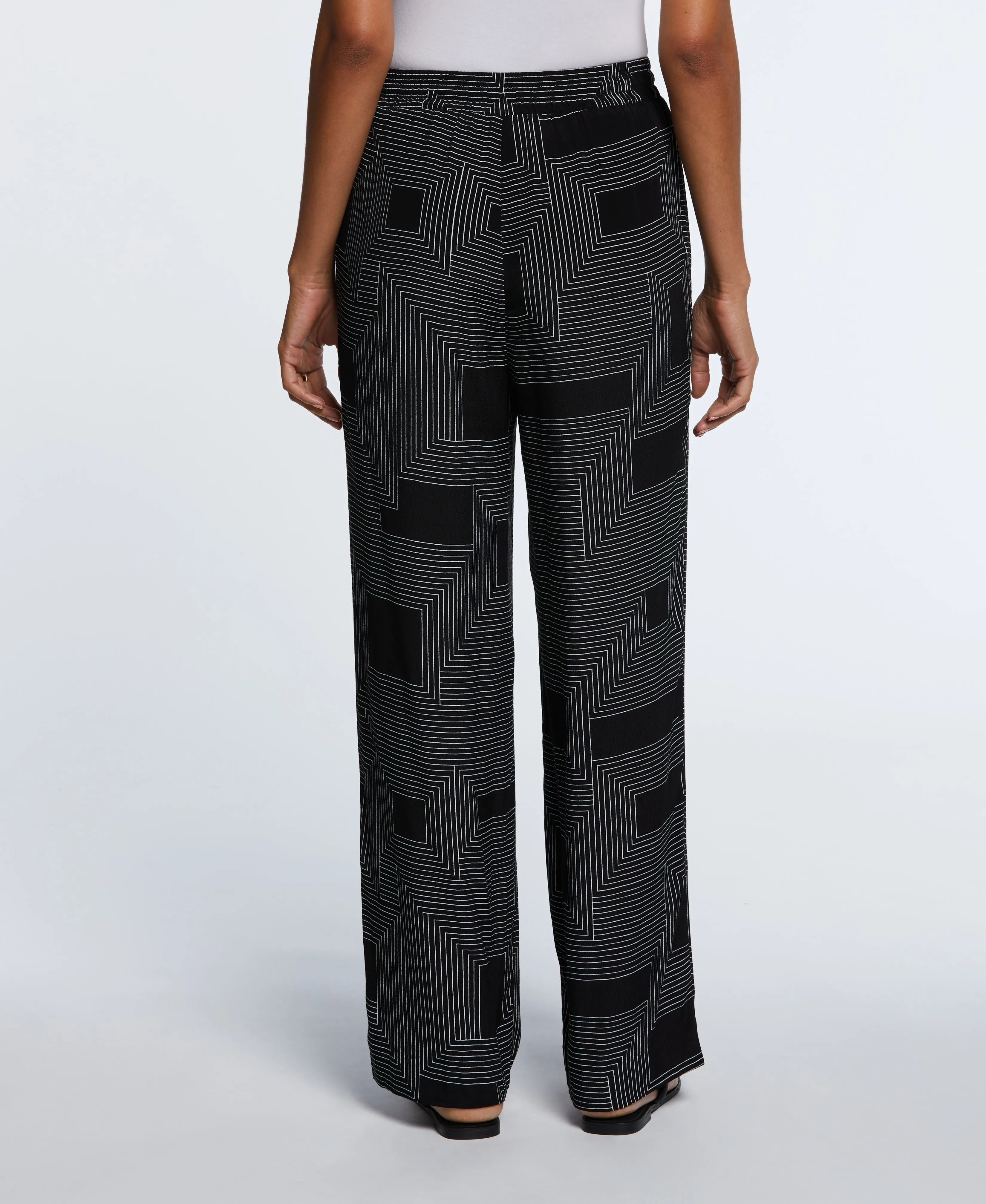 Petite Size Eco Fabric Pull On Wide Leg Pant