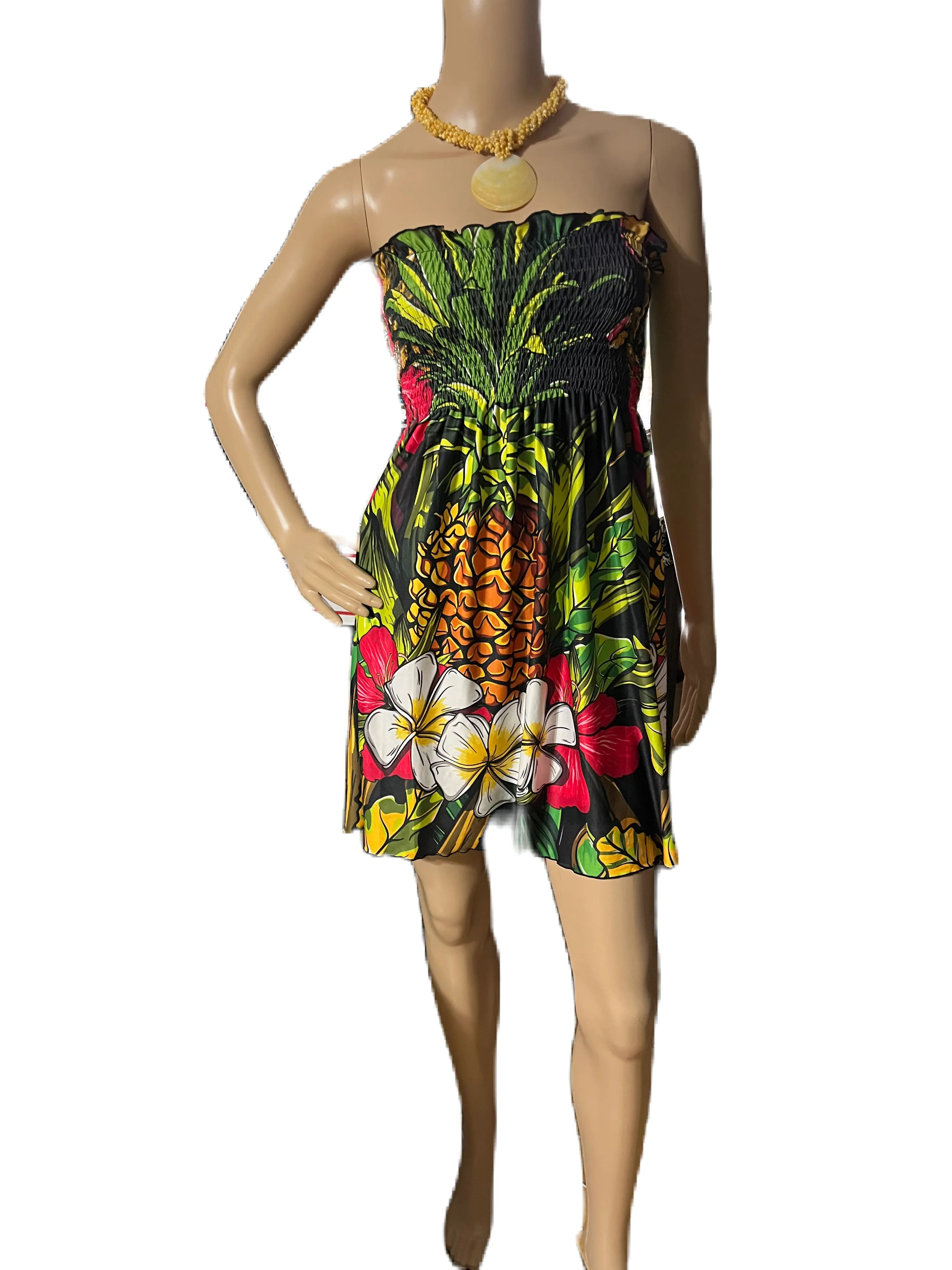 Pineapple Plumeria Tube Dress