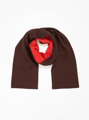 Reversible Chunky Muffler Scarf Brown & Red