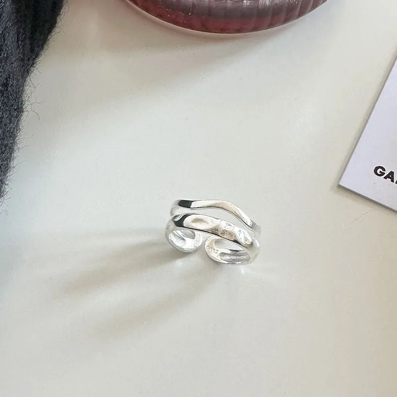 Simple Design Double Layers Stylish Plain Ring