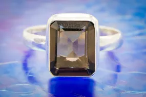 Smoky Quartz Gemstone Ring for Cremation Ash