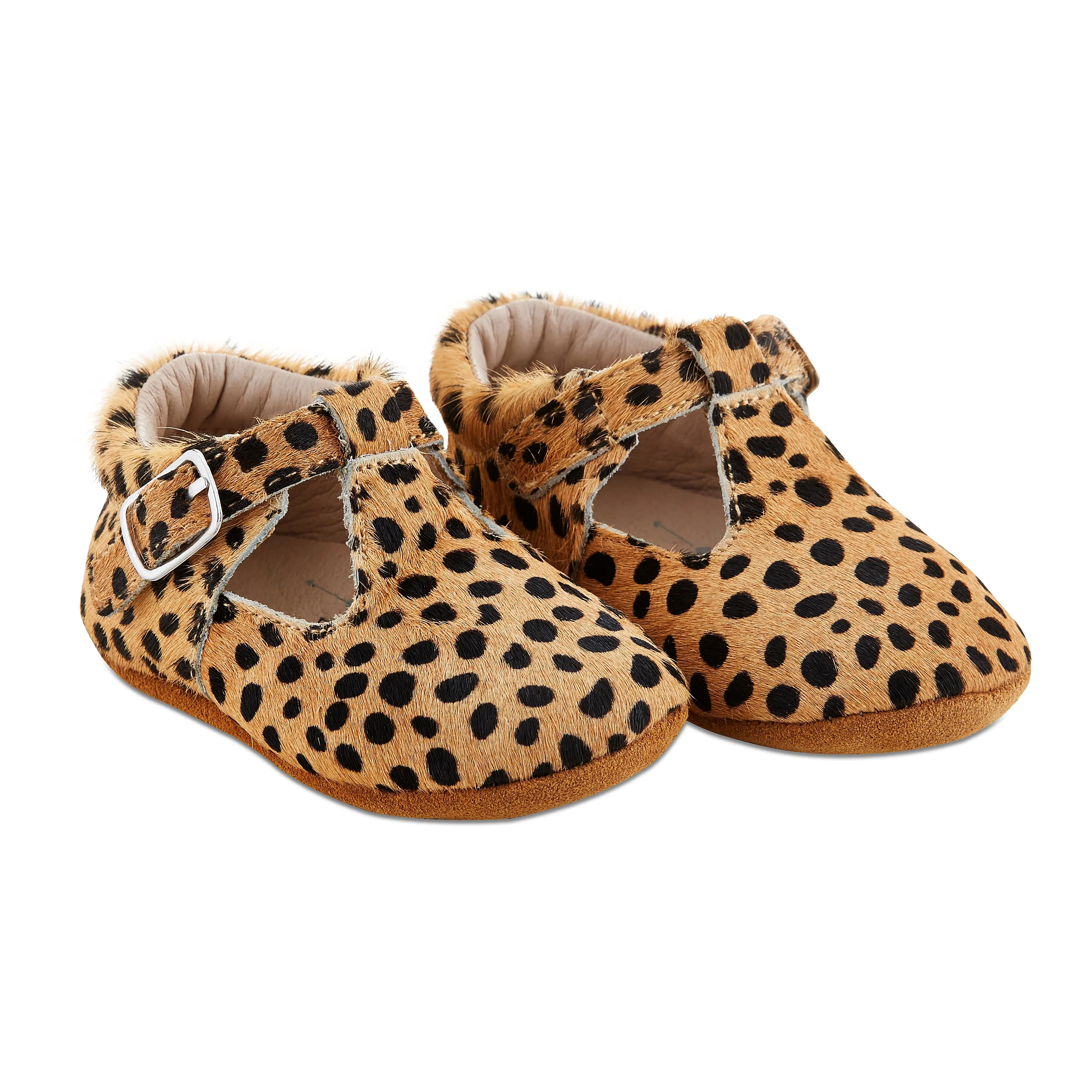 Soft-Sole Leather Mary Jane Moccasins - LEOPARD