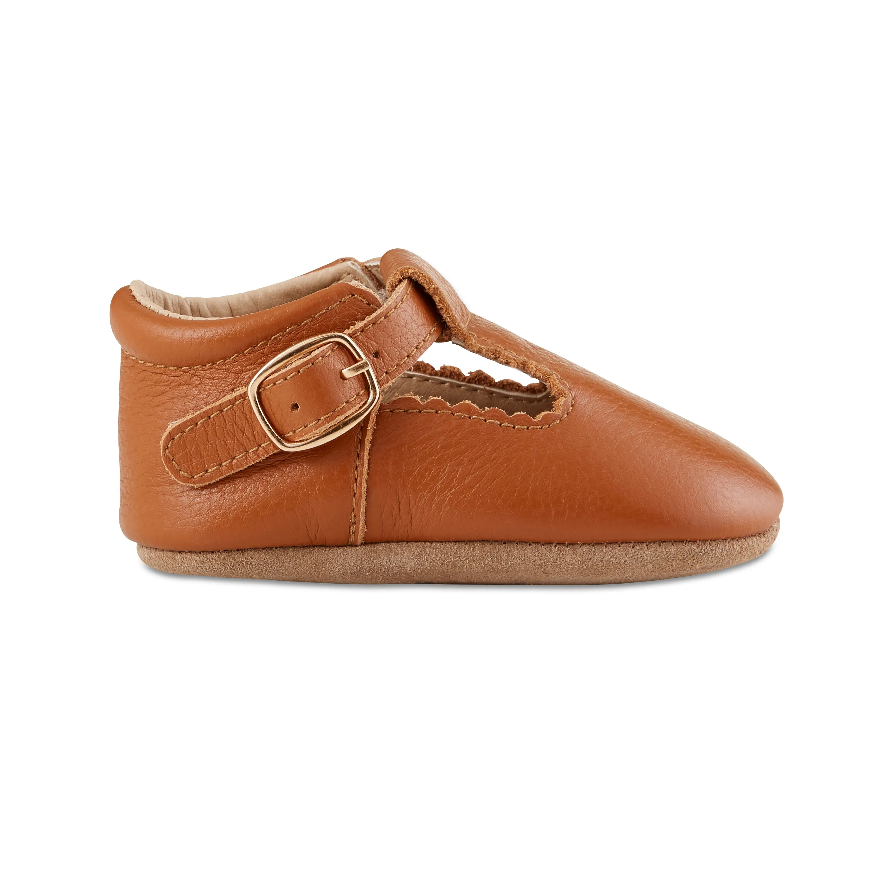 Soft-Sole Leather Mary Jane Moccasins - TAWNY