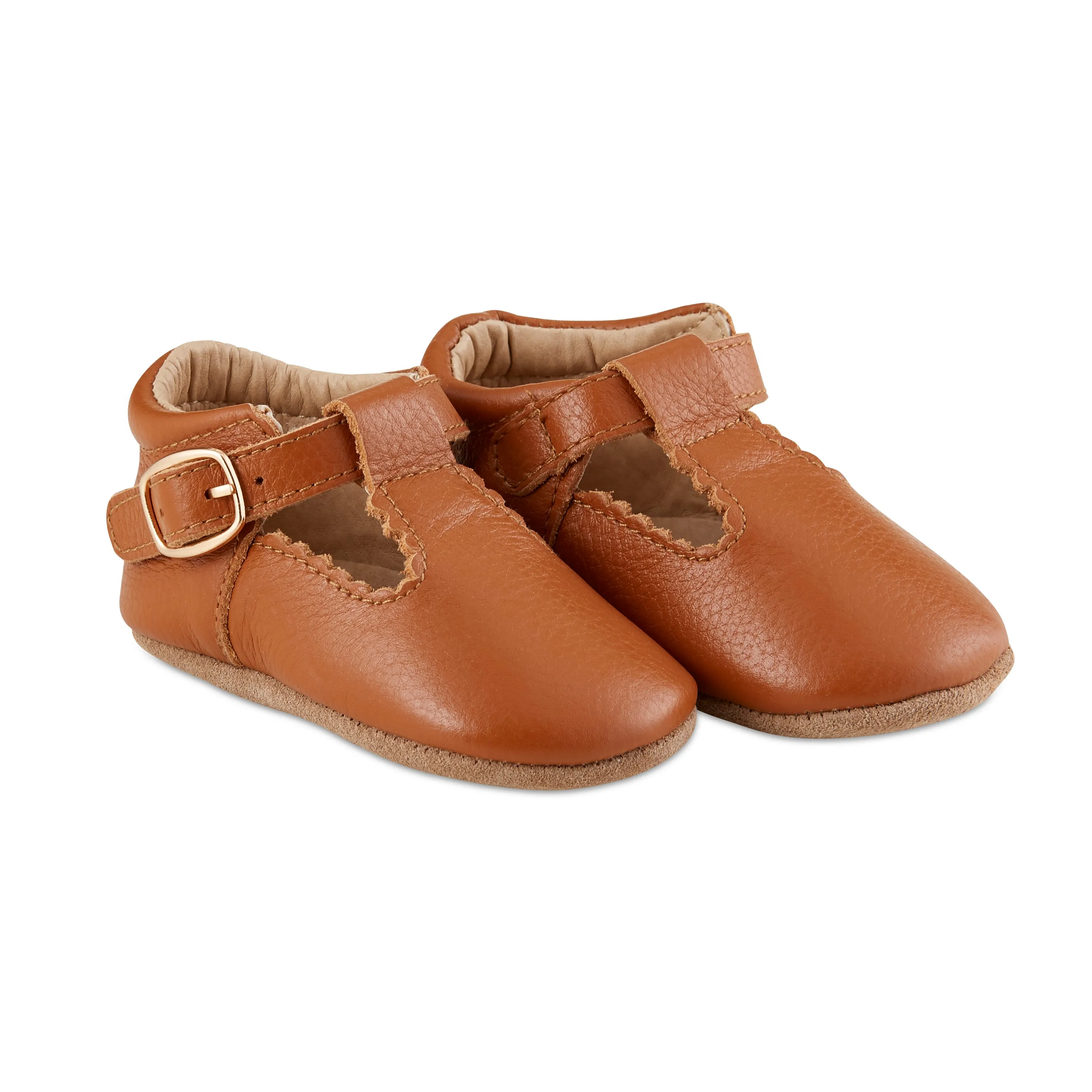 Soft-Sole Leather Mary Jane Moccasins - TAWNY