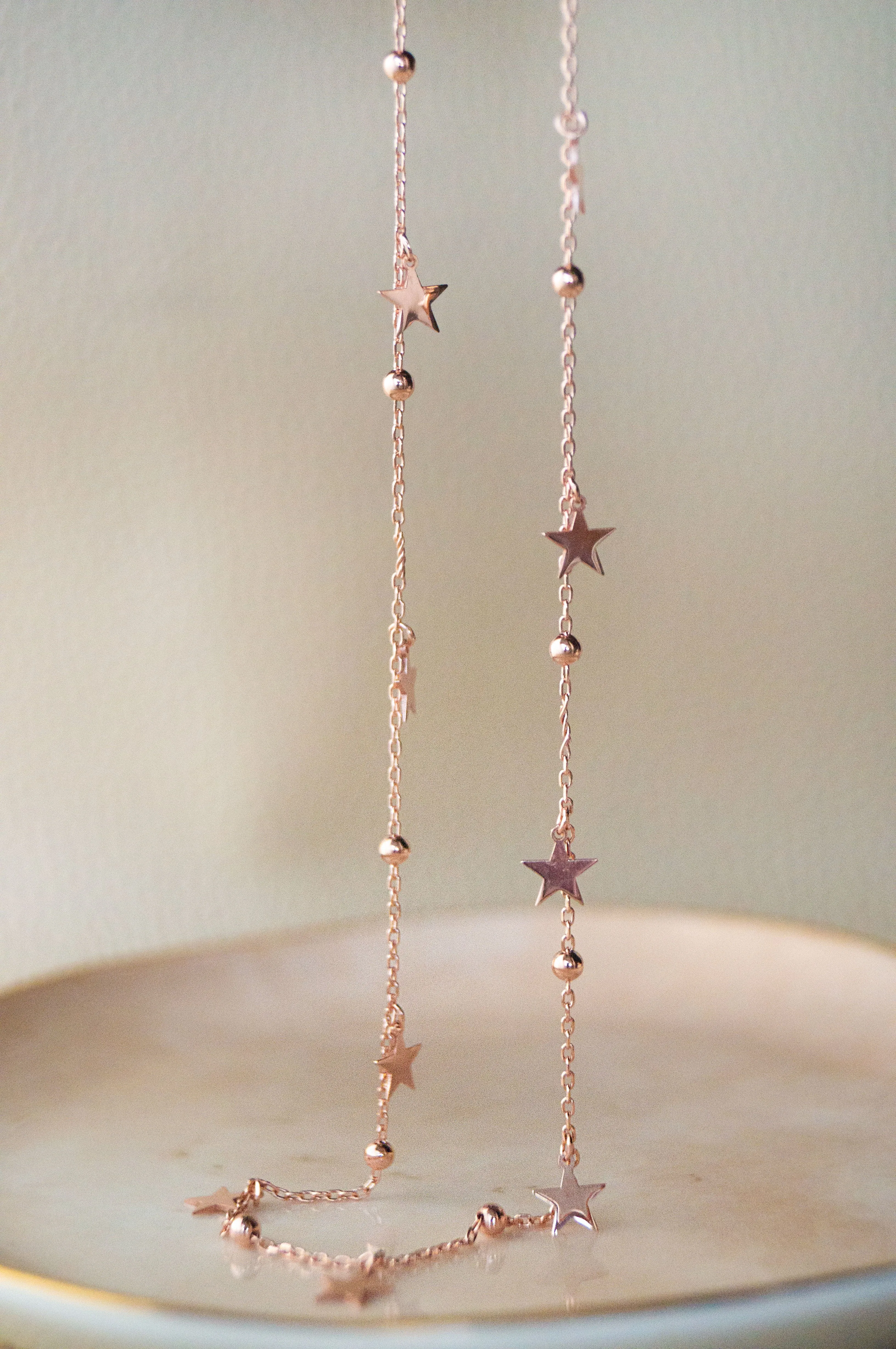 Star Sprinkle Rose Gold Plated Sterling Silver Chain