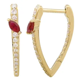 Statement V Ruby Diamond Earrings