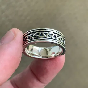 Thick Knot Ring - Silver or Silver w/ 10k Gold