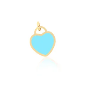 Turquoise Heart Padlock Charm