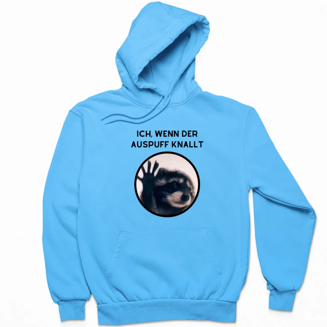 Waschbär "Auspuff knallt" Premium Hoodie