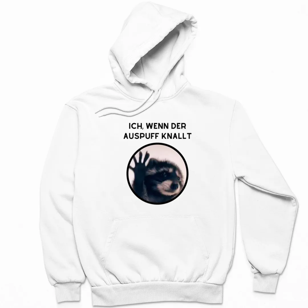 Waschbär "Auspuff knallt" Premium Hoodie