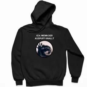 Waschbär "Auspuff knallt" Premium Hoodie