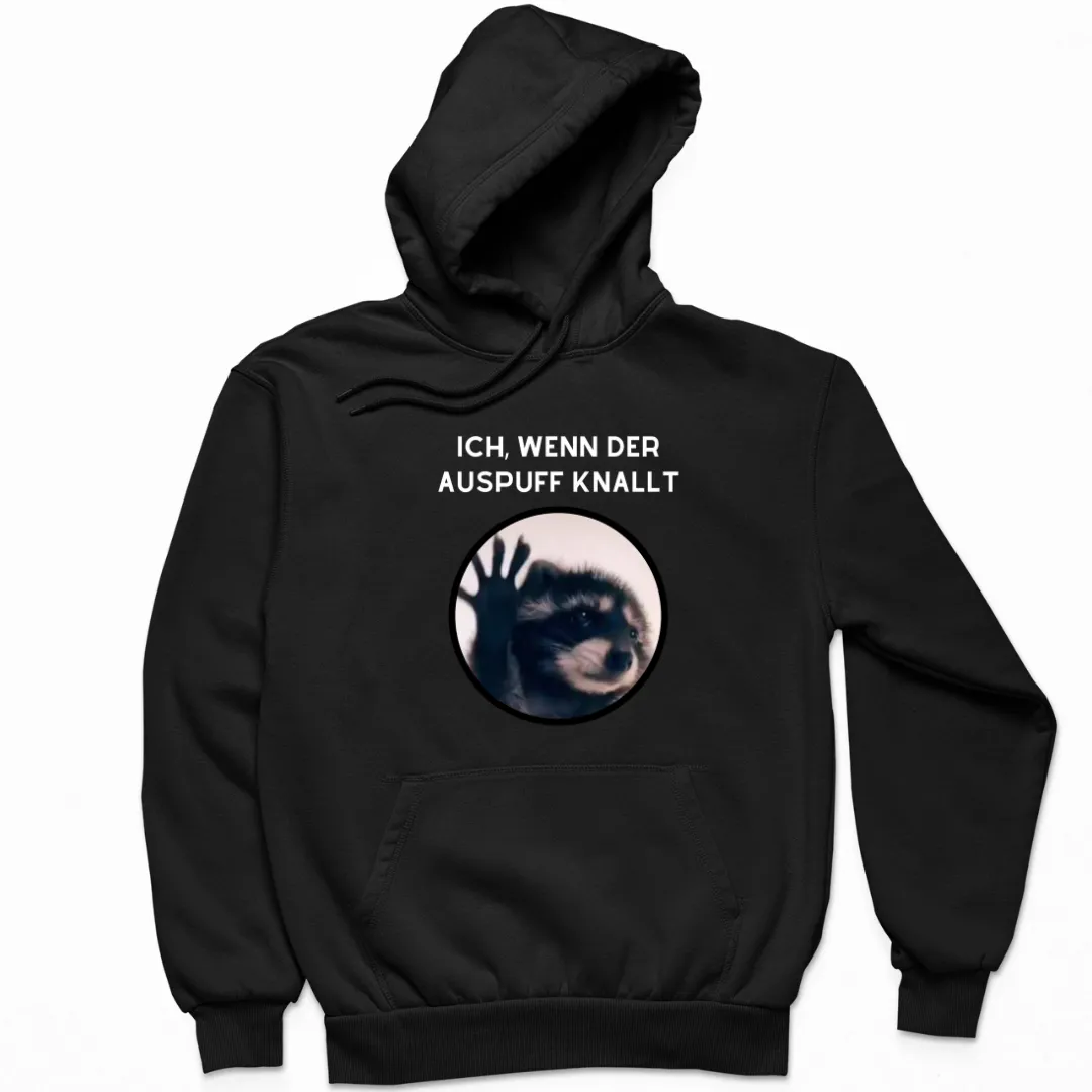 Waschbär "Auspuff knallt" Premium Hoodie