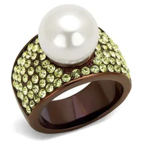 WildKlass Stainless Steel Ring IP Coffee Light Women Synthetic White